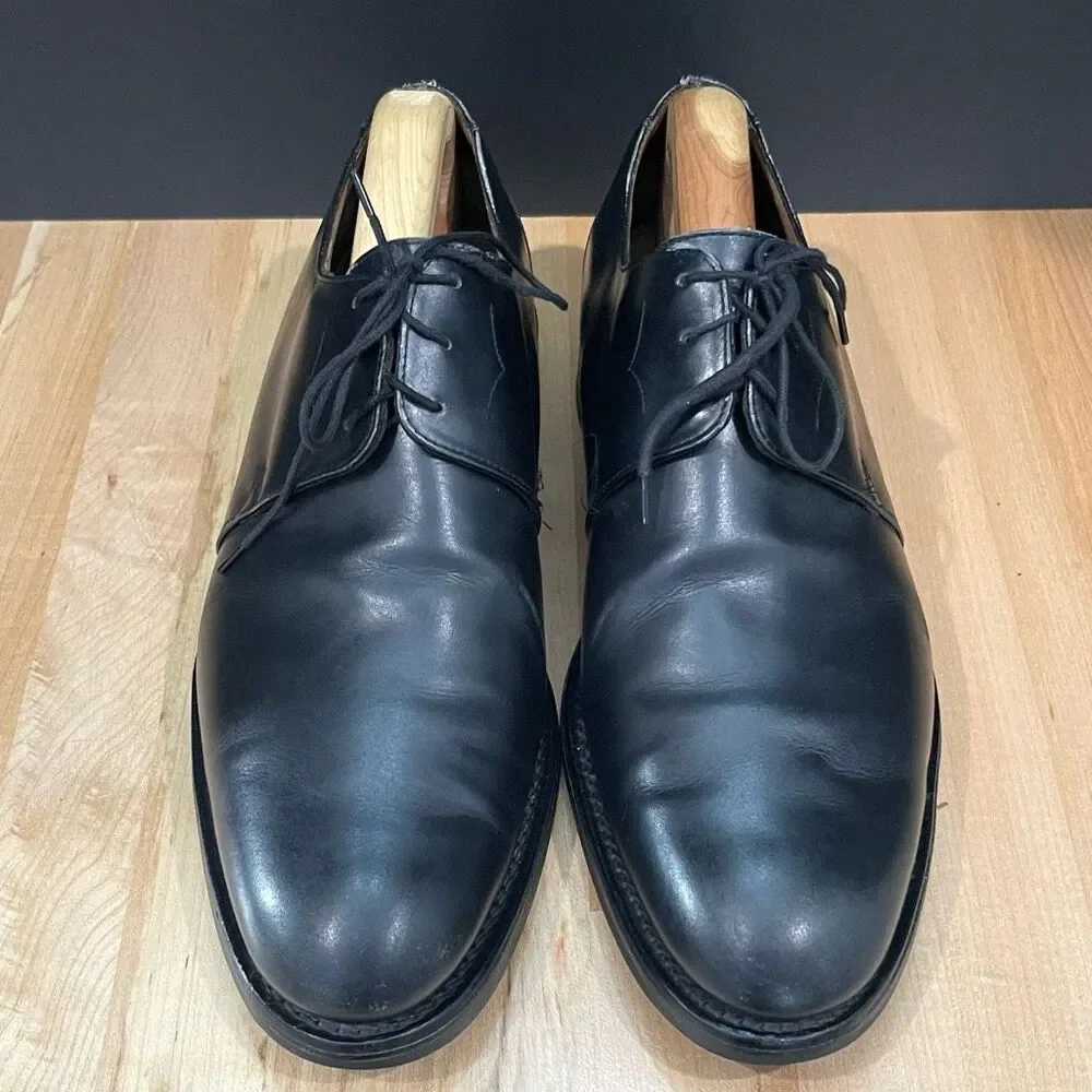 Sanders of England DIPLOMAT Collection BUDAPEST Black Leather plain Toe Oxford.